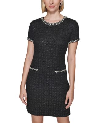 KARL LAGERFELD PARIS Women's Boucle-Tweed Sheath Dress - Macy's