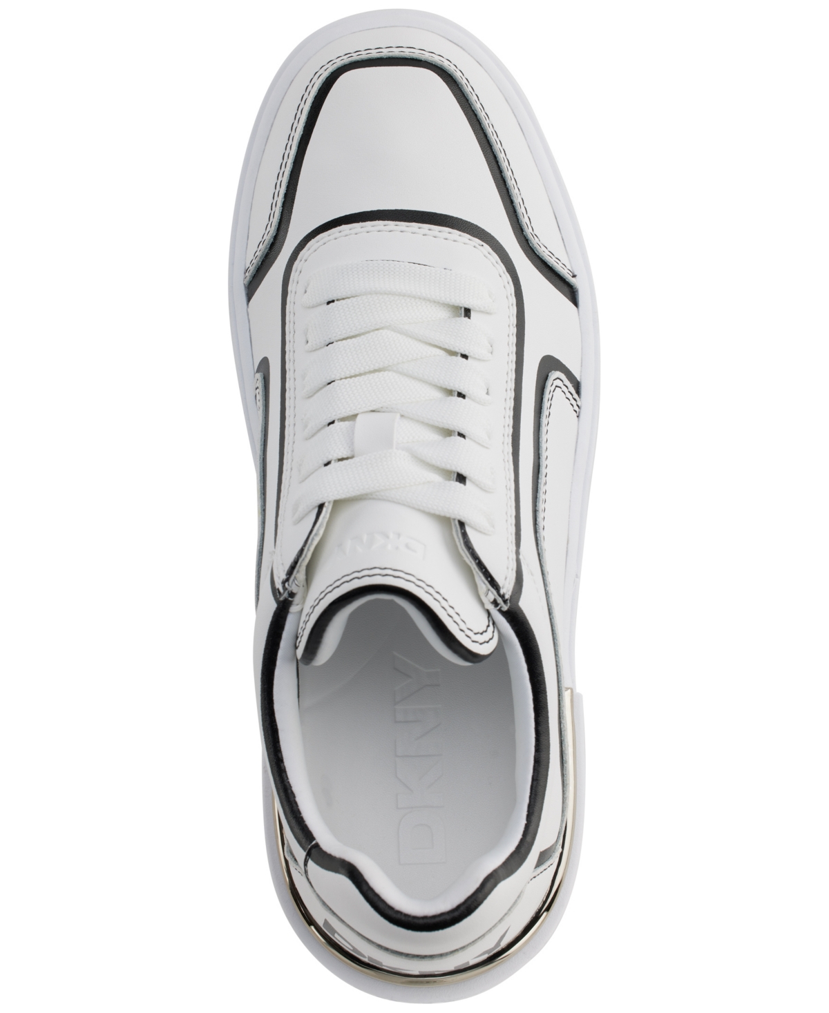 Shop Dkny Women's Baylor Lace-up Sneakers In White,black