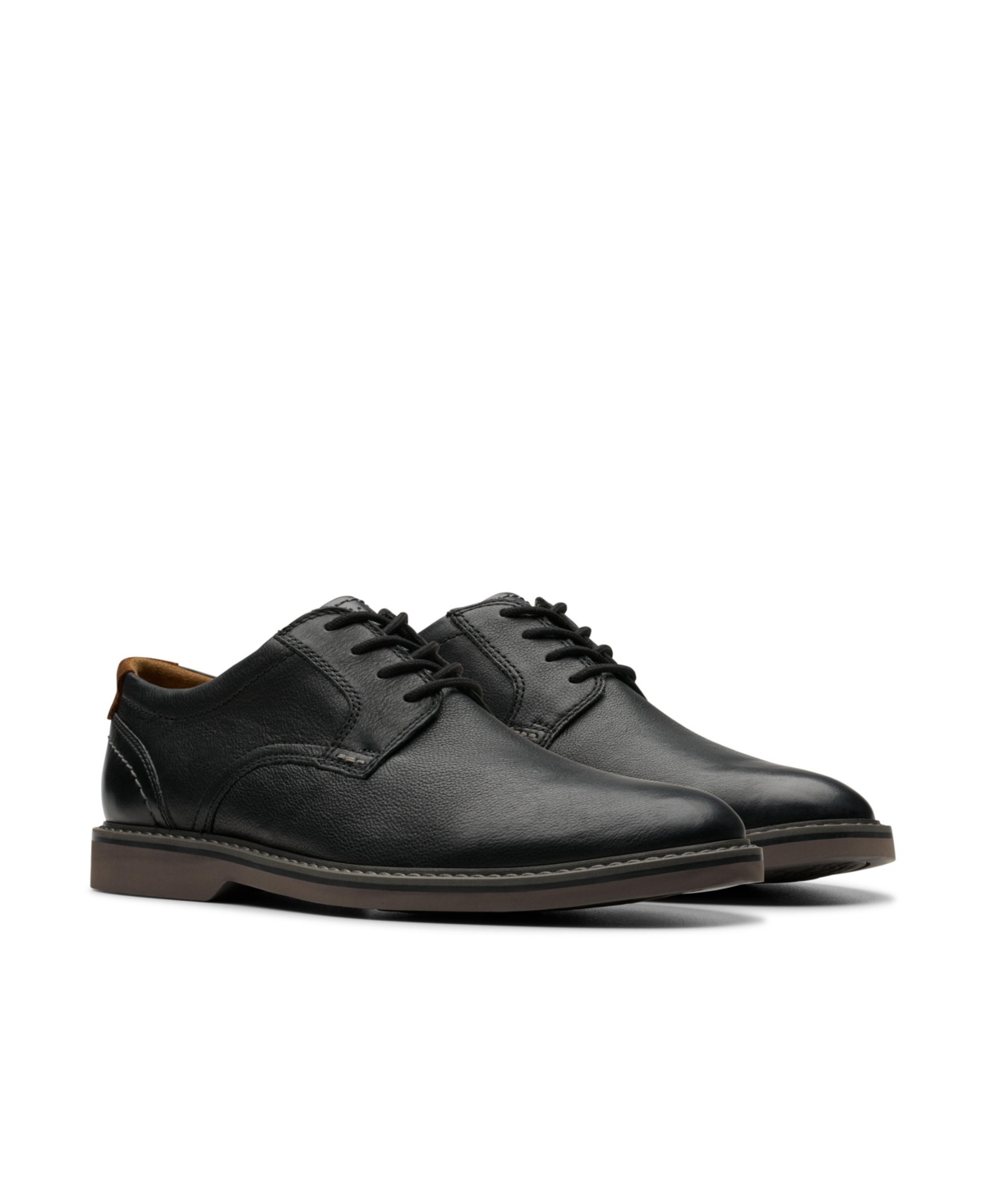 Clarks Nantasket Cap Mens Leather Lace Up Derby Shoes In Mahogany Combi Leather