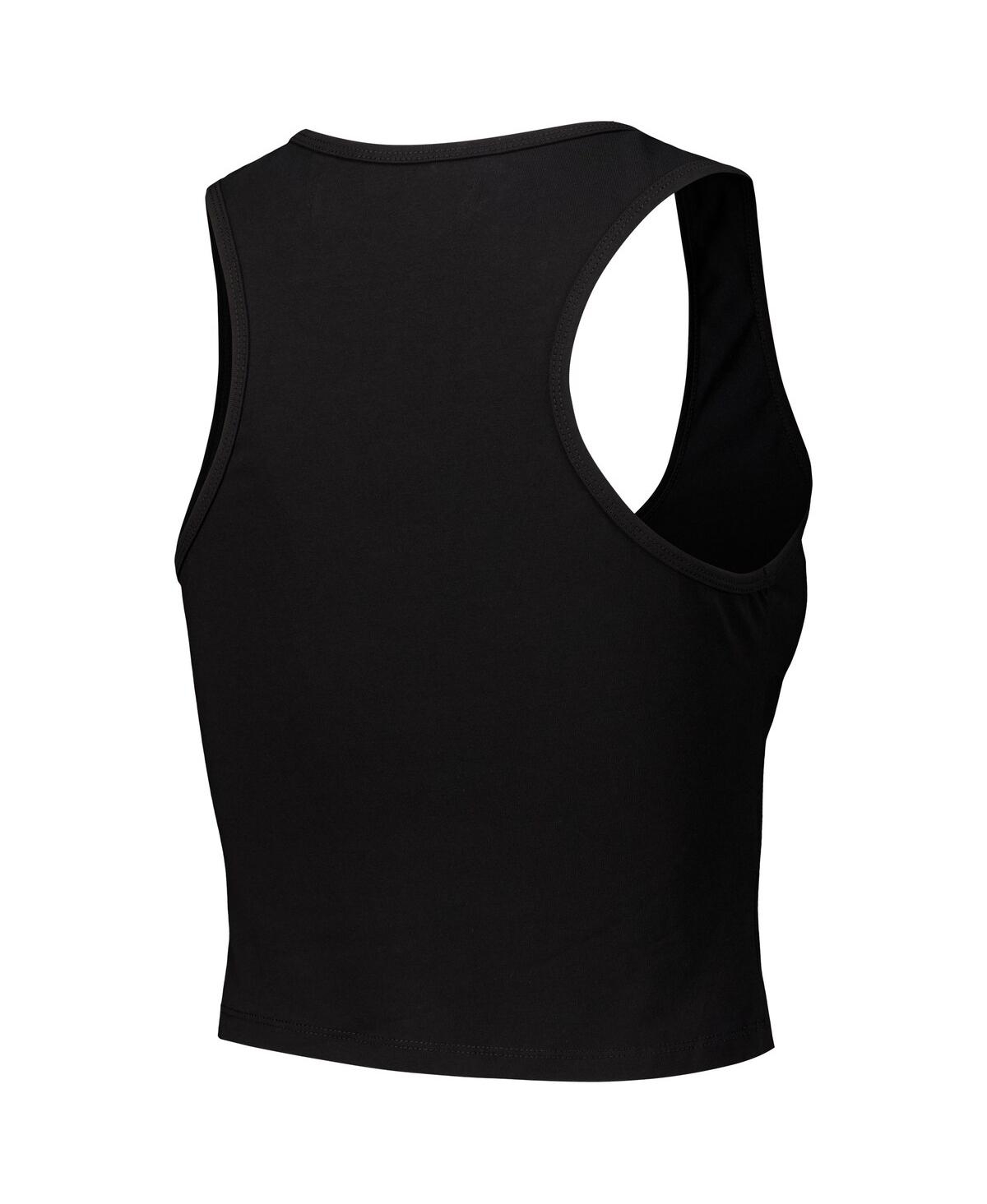 FREEZE MAX WOMEN'S BLACK STAR WARS CHEWBACCA TRI-BLEND CROPPED RACERBACK TANK TOP 