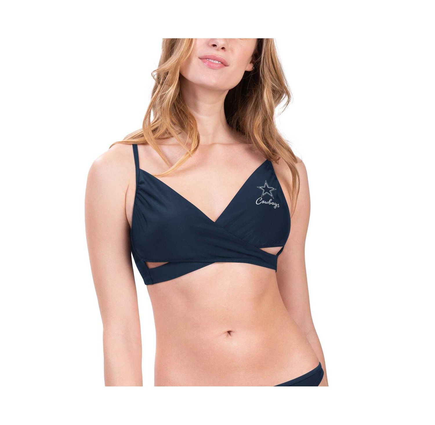 Women's Navy Dallas Cowboys Hall of Fame Bikini Top