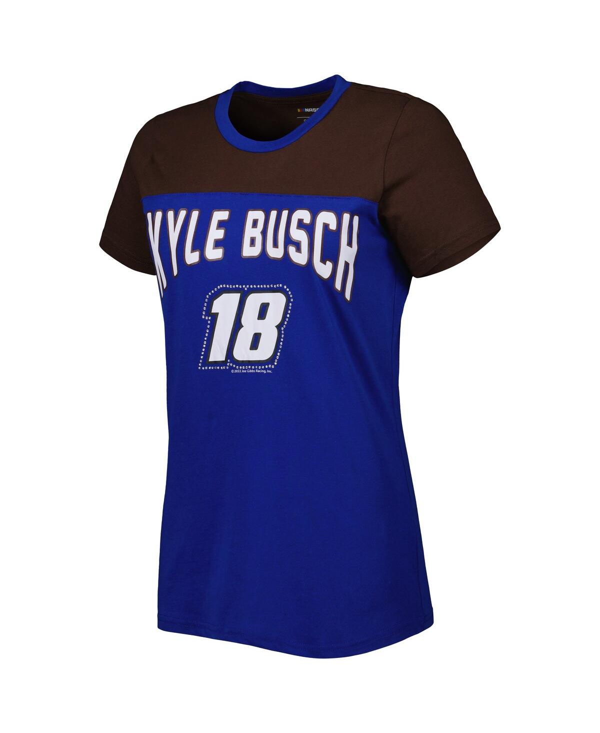 Shop G-iii 4her By Carl Banks Women's Royal/black Kyle Busch Box Score T-shirt In Royal,black