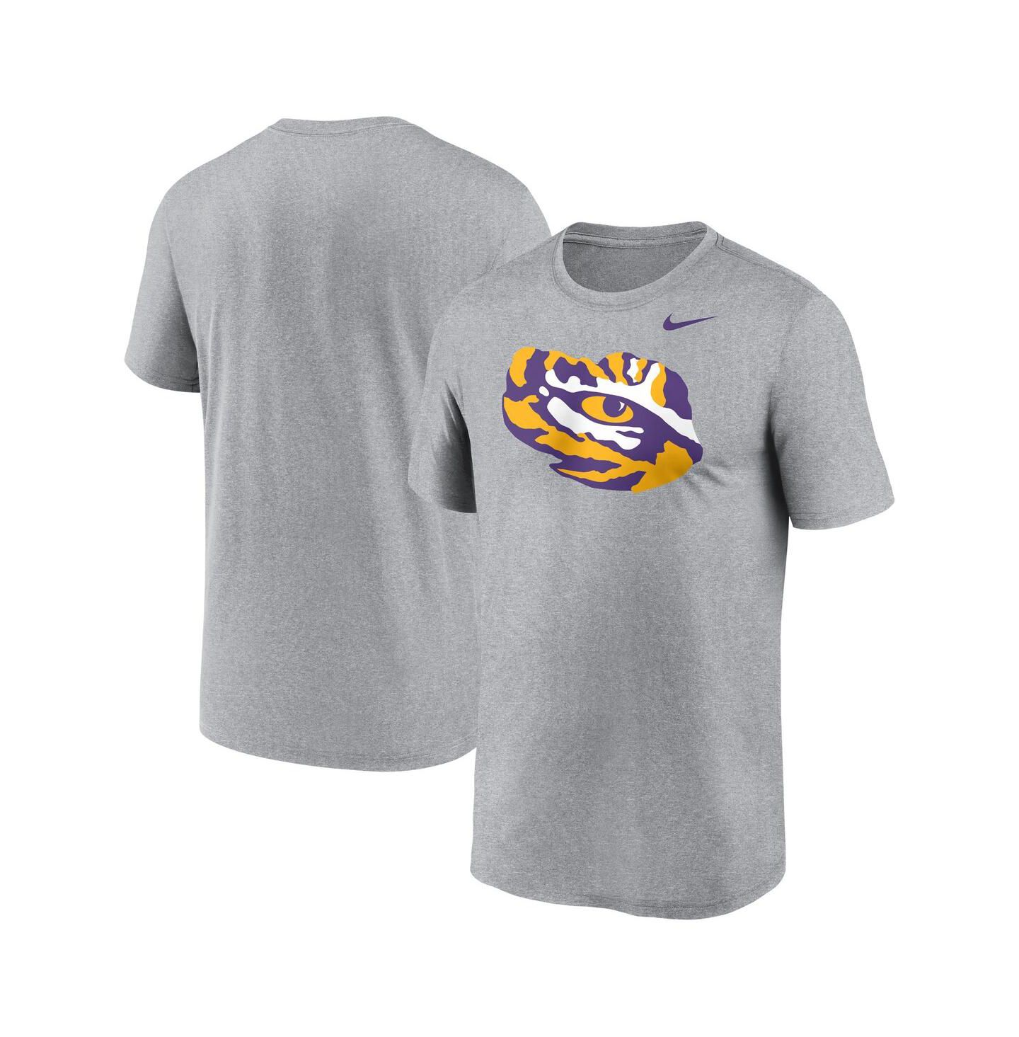 Мужская футболка Nike Heather Gray LSU Tigers Primetime Legend Alternate Logo — фото 1