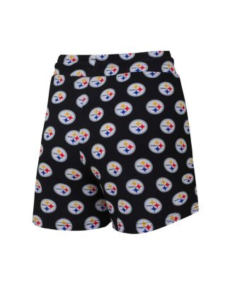 Women's Pittsburgh Steelers Gauge Allover Print Cropped Tank Top Shorts Sleep Set