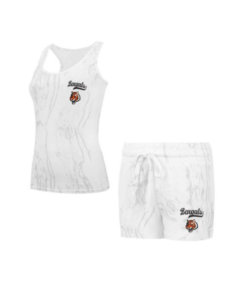 Женские комплекты Concepts Sport Cincinnati Bengals Quartz Hacci Knit Tank Top Shorts Sleep Set