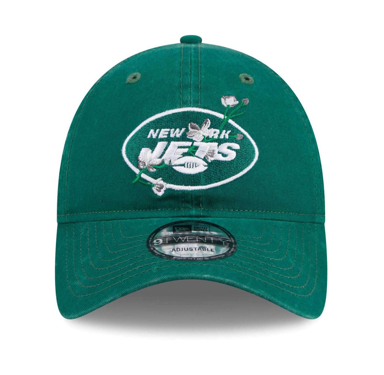 Women's Green New York Jets Game Day Flower 9TWENTY Adjustable Hat