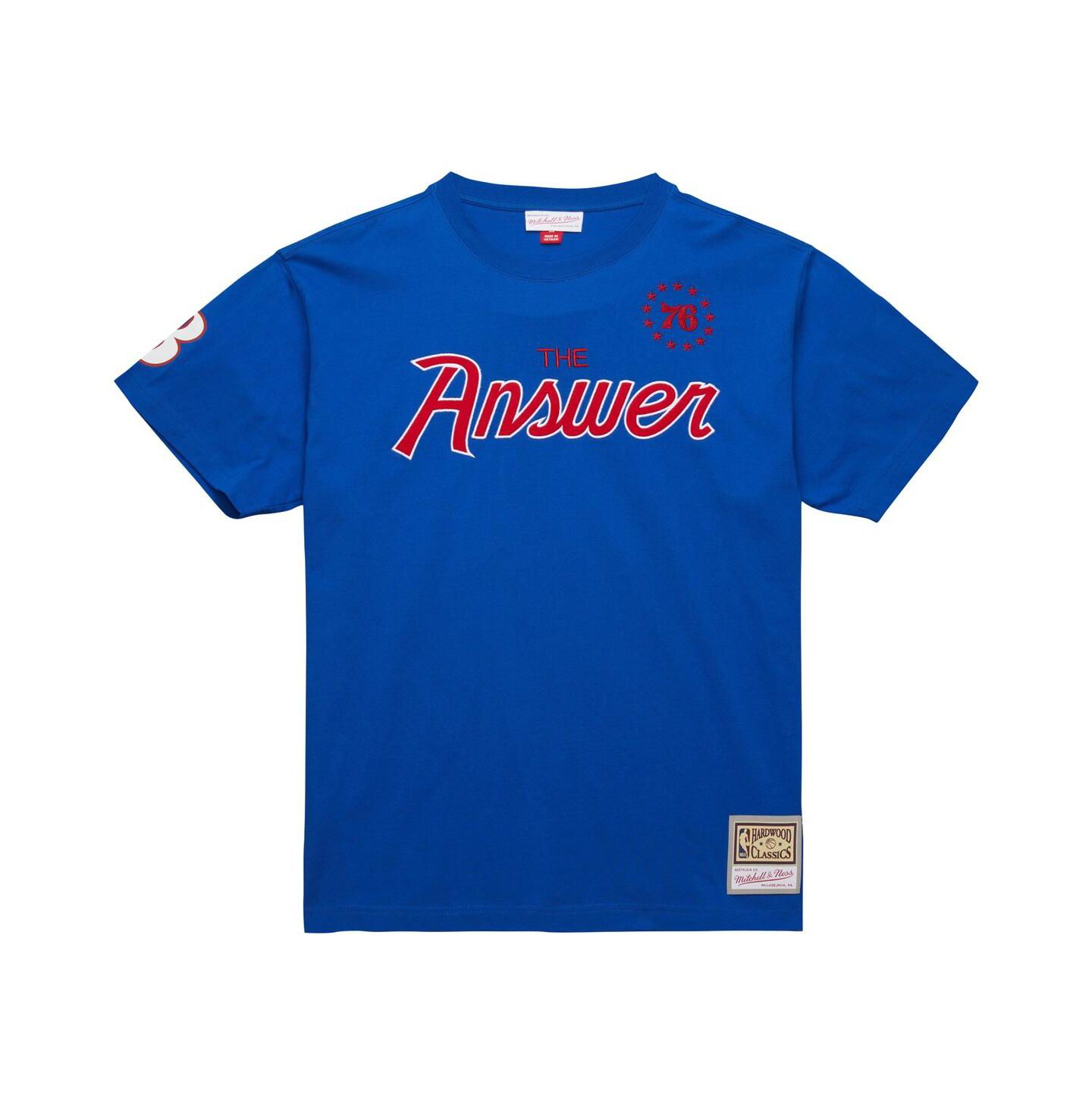 Мужская футболка Mitchell & Ness Allen Iverson Royal Philadelphia 76ers Premium Nickname — фото 4