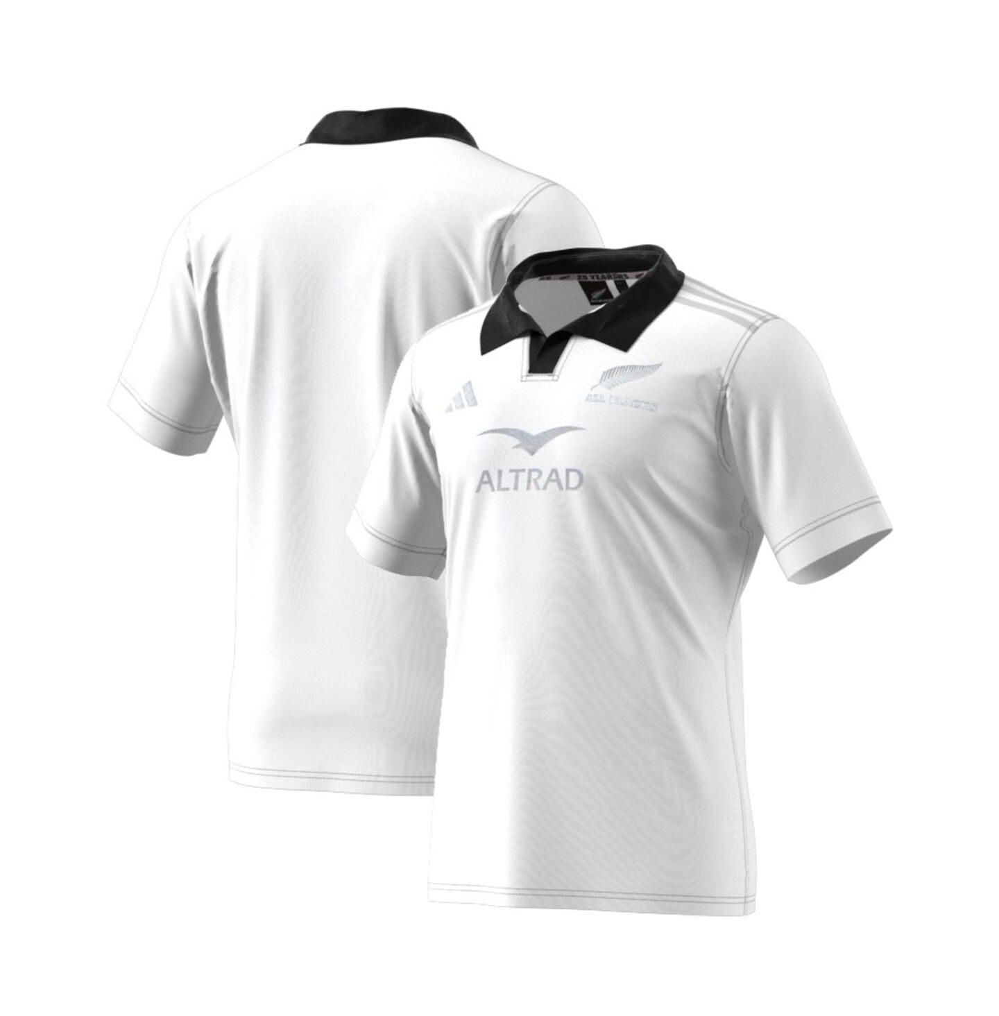 Мужской топ adidas White New Zealand Rugby 2024/25 Away Replica Jersey — фото 1