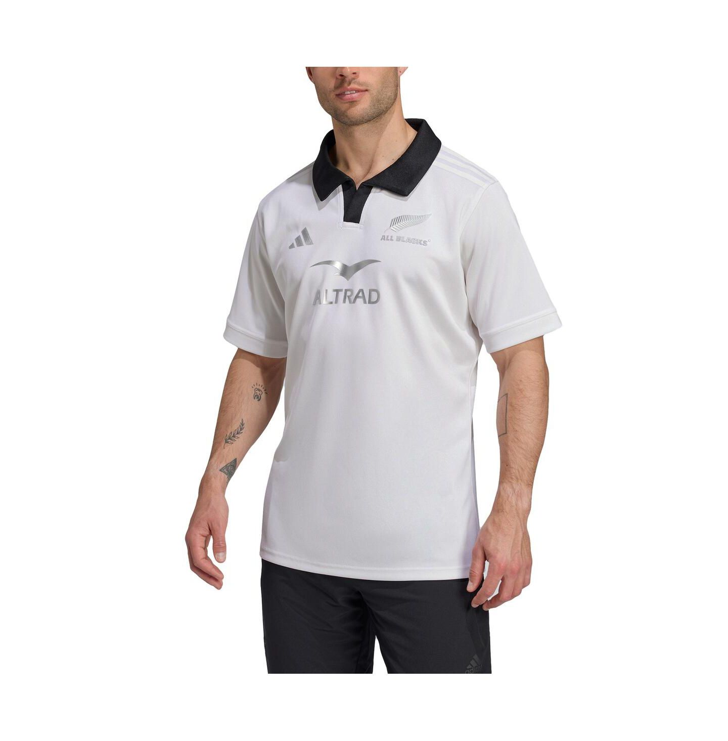 Мужской топ adidas White New Zealand Rugby 2024/25 Away Replica Jersey — фото 2