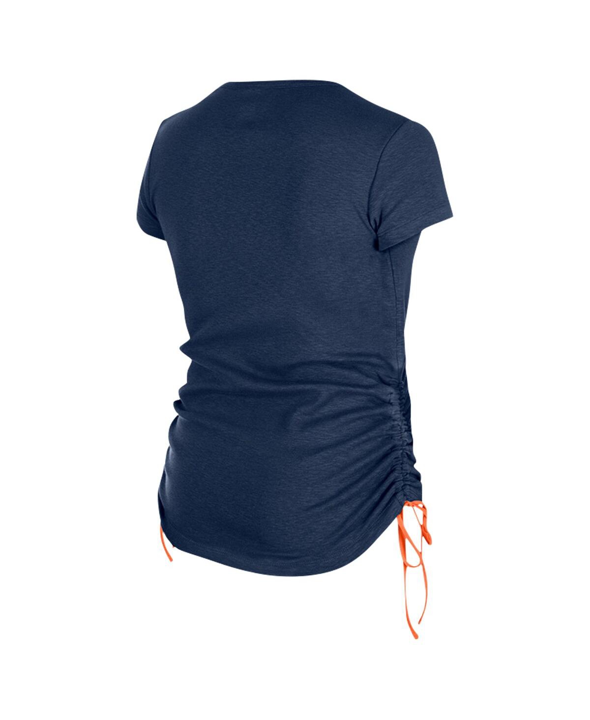 NEW ERA WOMEN'S NAVY DENVER BRONCOS RUCHED SIDE T-SHIRT 