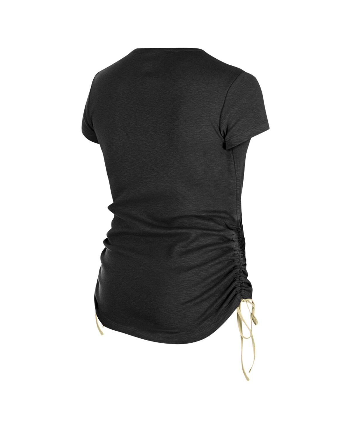 NEW ERA WOMEN'S BLACK NEW ORLEANS SAINTS RUCHED SIDE T-SHIRT 