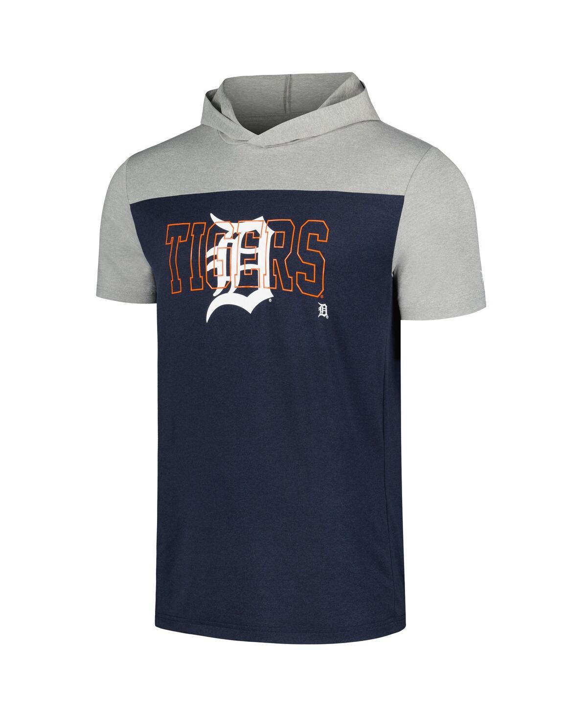 New Era Men'sDetroit Tigers Active Brushed Hoodie T-Shirt - Navy