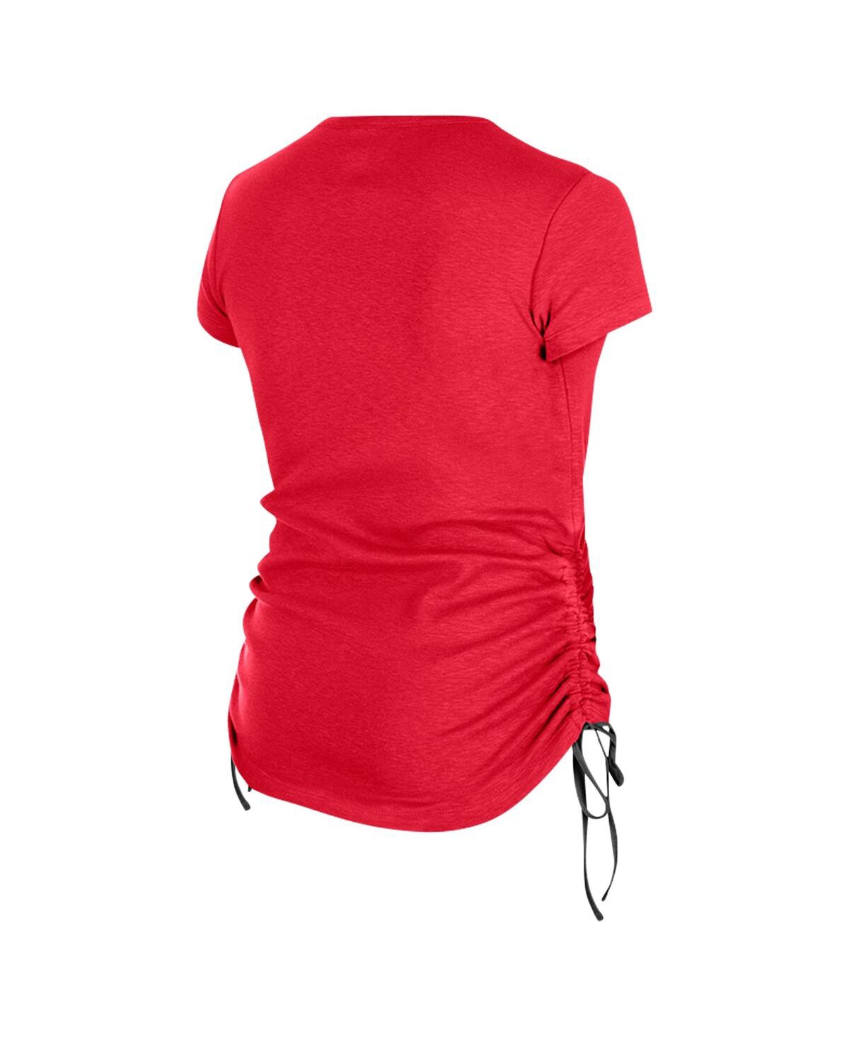 NEW ERA WOMEN'S RED SAN FRANCISCO 49ERS RUCHED SIDE T-SHIRT 