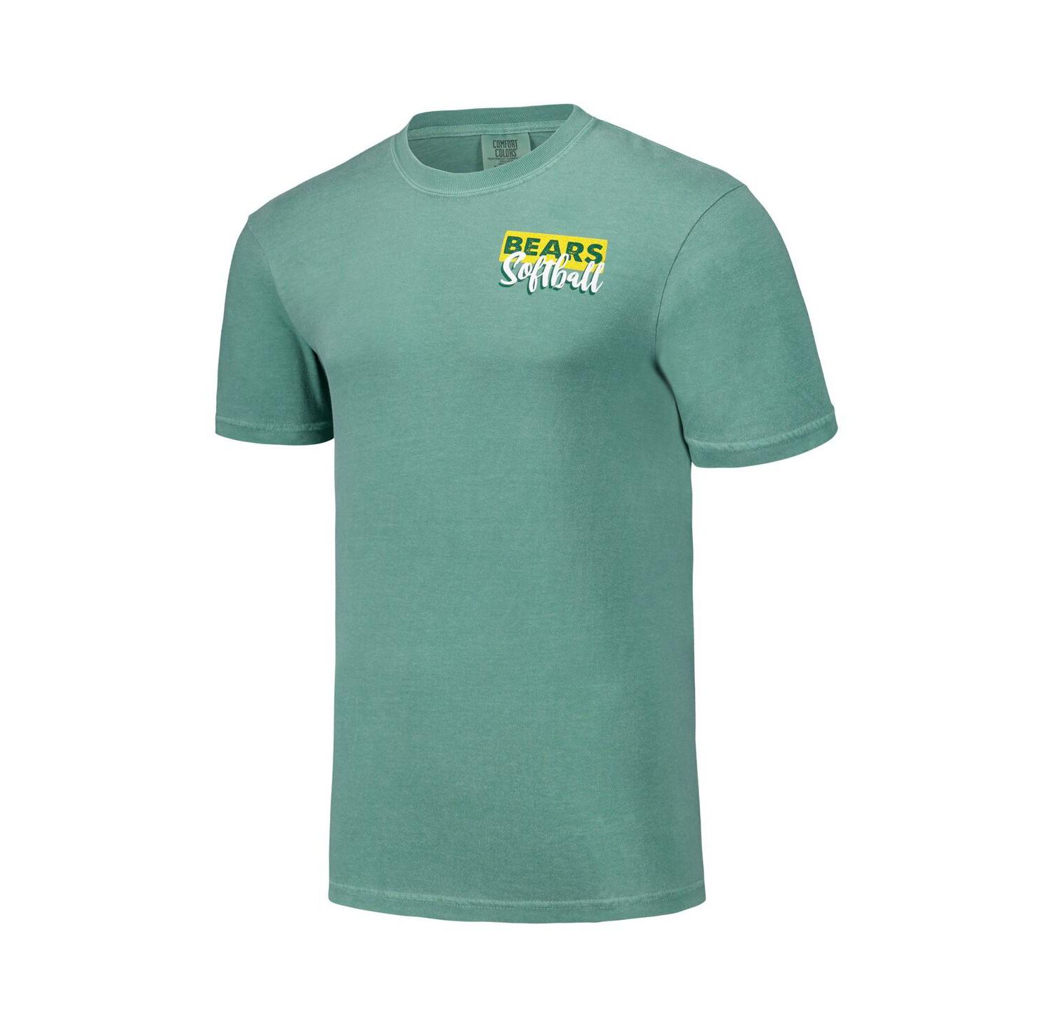 Men's and Women's Green Baylor Bears Gritty Softball Bats Comfort Colors T-Shirt