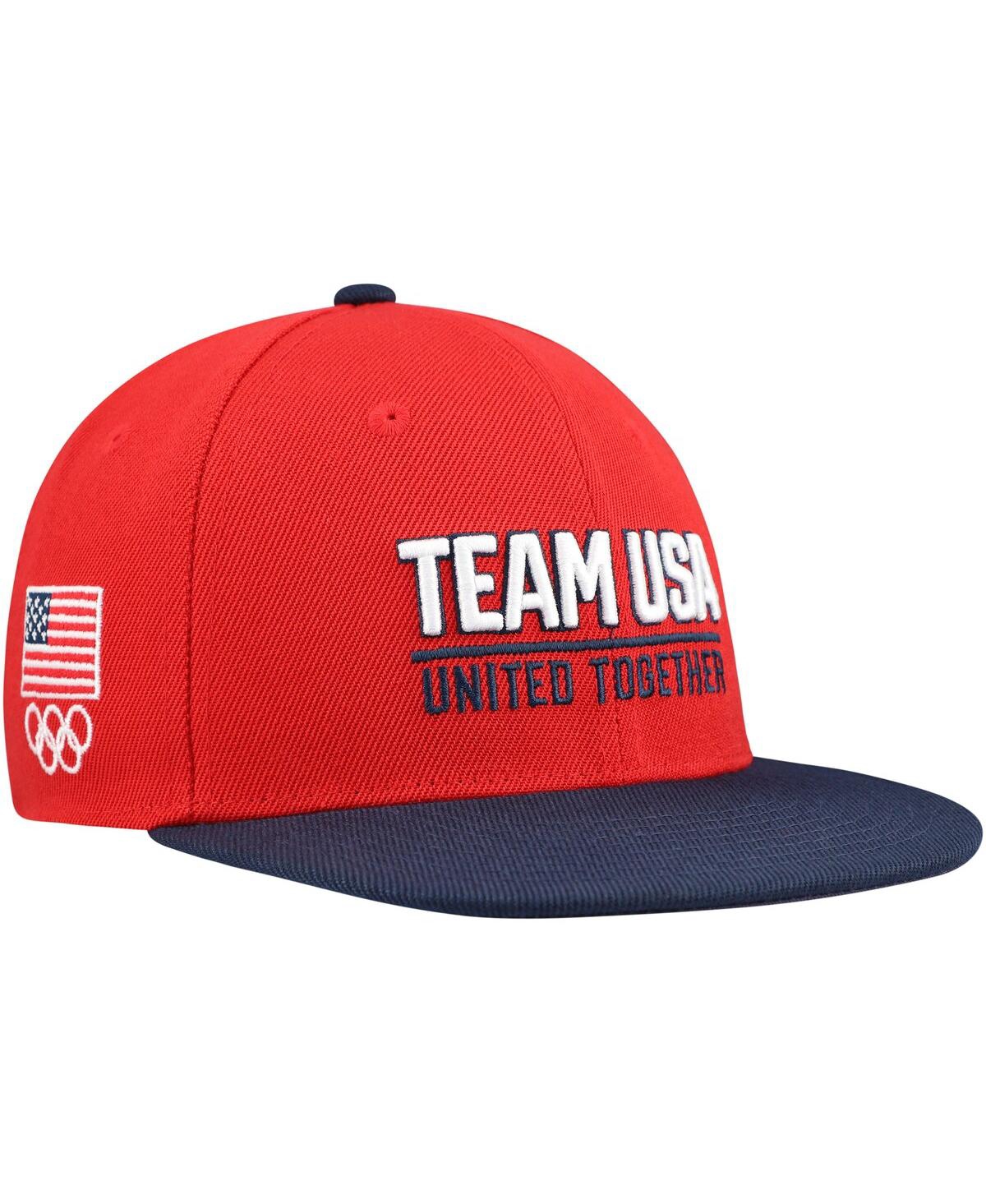 Outerstuff Big Boys And Girls Red Team Usa United Flatbrim Snapback Hat In Red