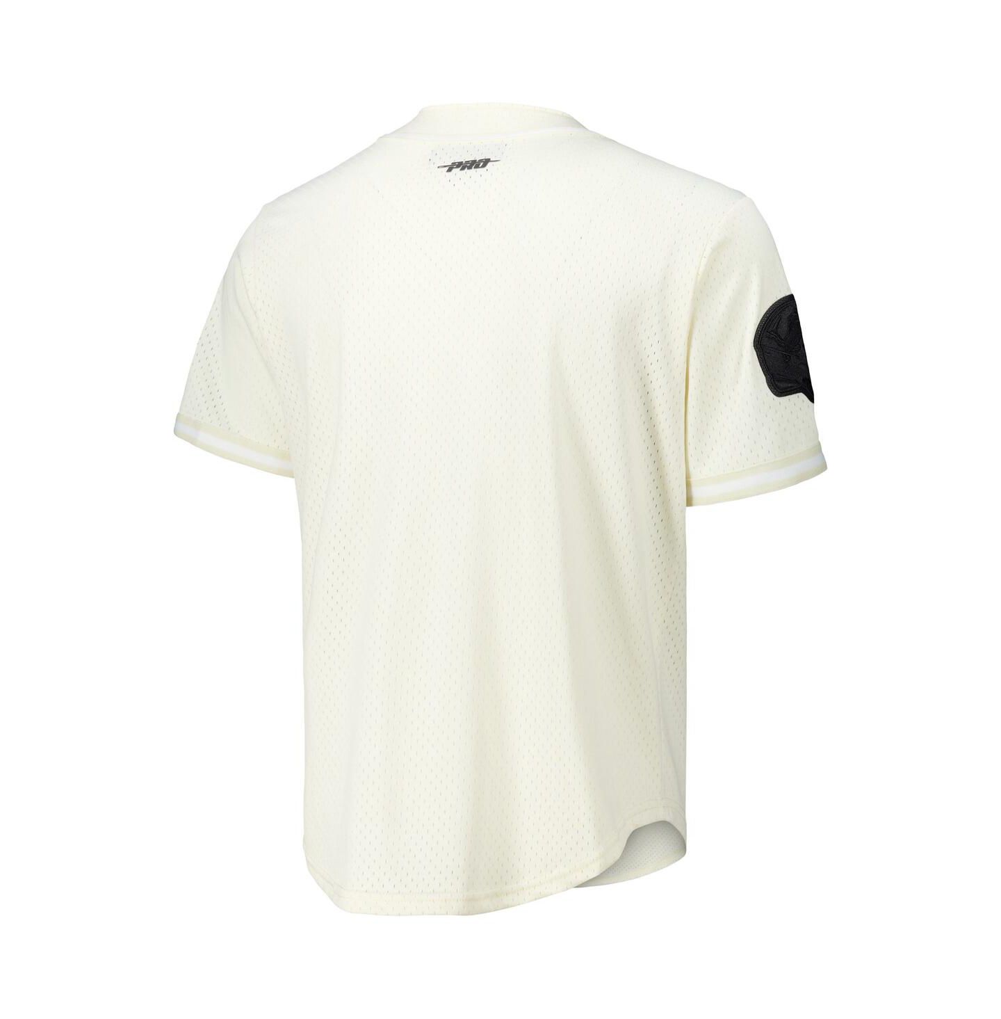 Мужской топ Pro Standard Aidan Hutchinson Cream Detroit Lions Name & Number Triple Tonal Button-Up Baseball Jersey — фото 2