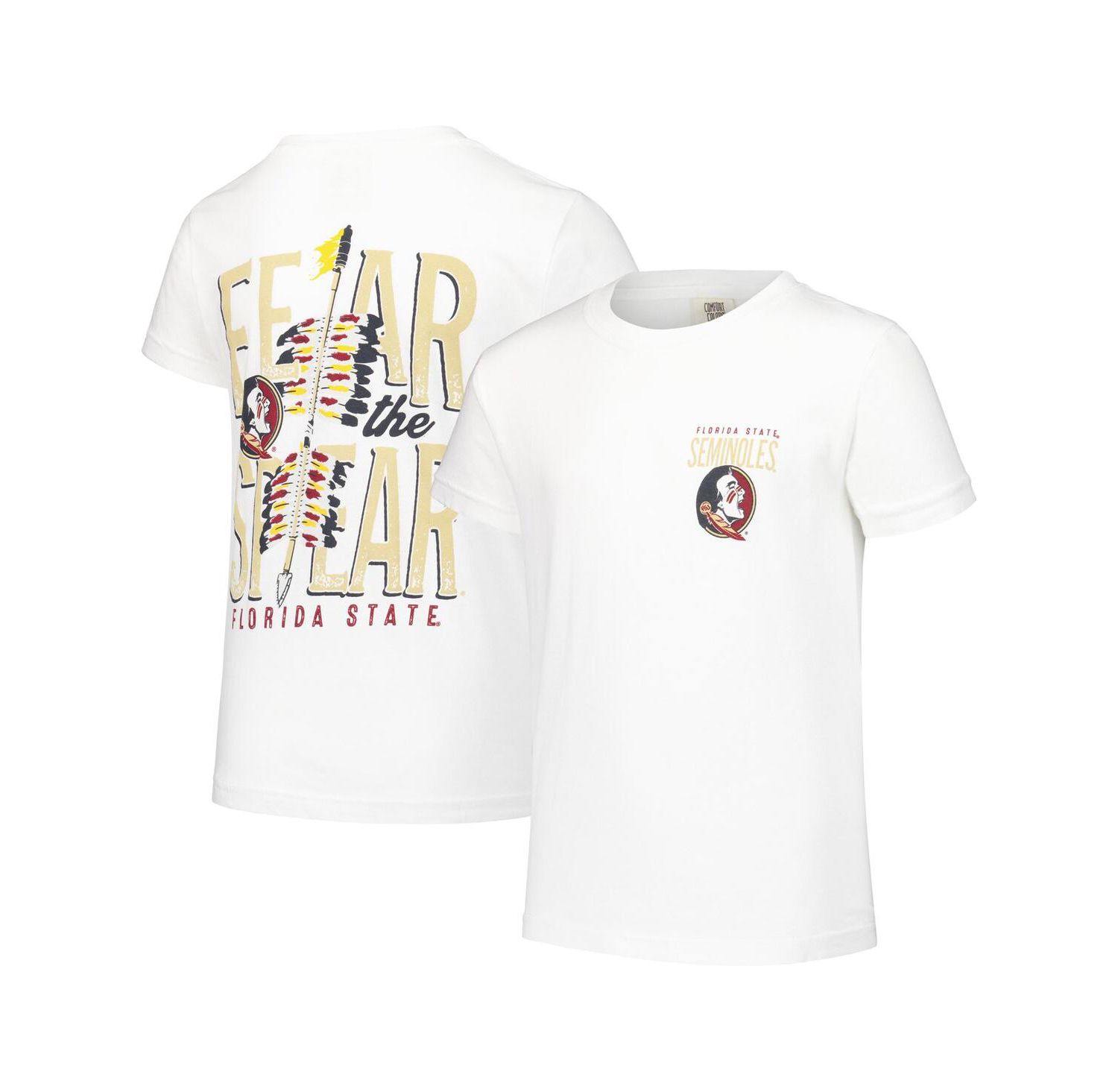 Big Boys and Girls White Florida State Seminoles Hyperlocal Comfort Colors T-Shirt