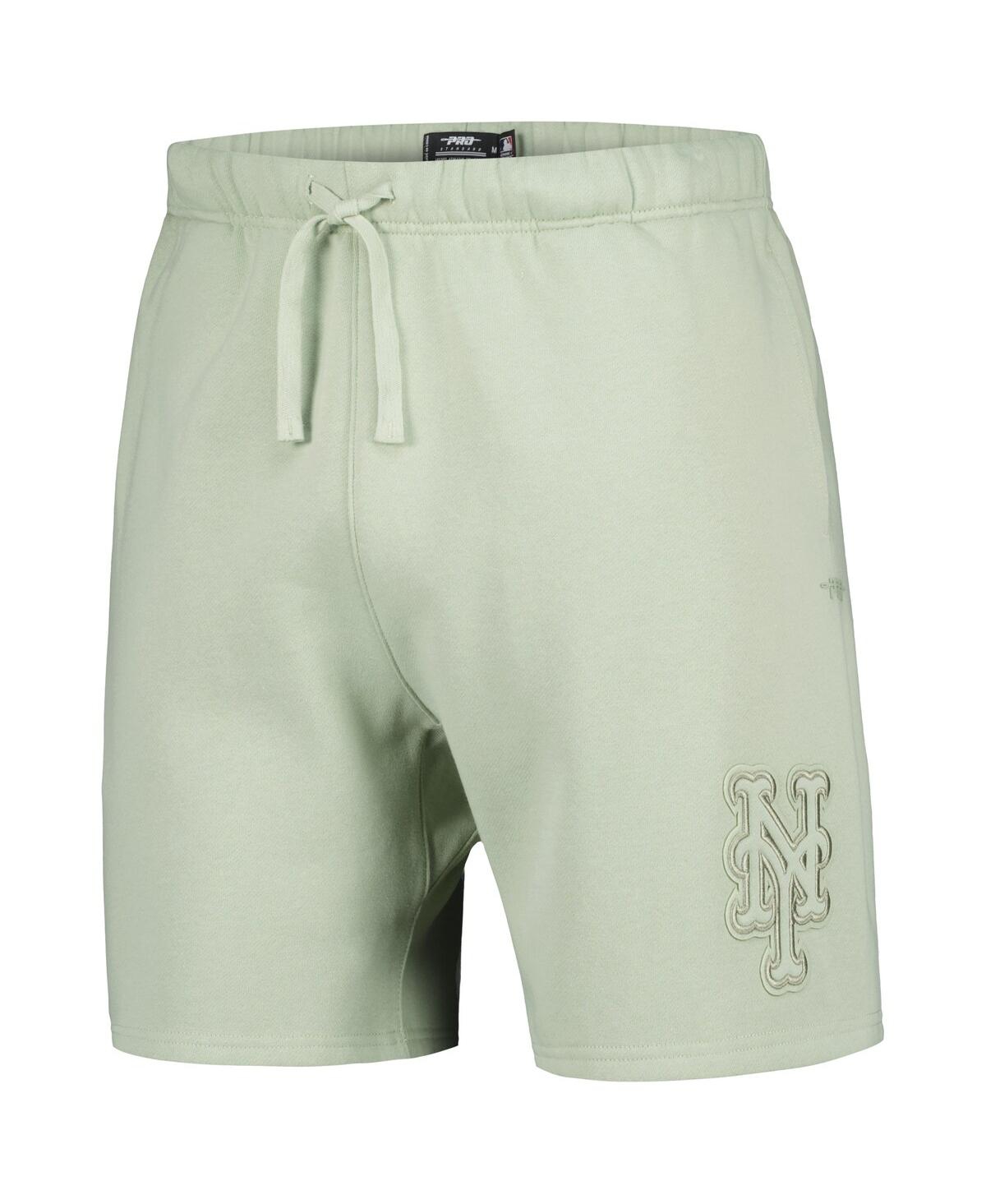 Pro Standard Men'sNew York Mets Neutral Fleece Shorts - Light Green