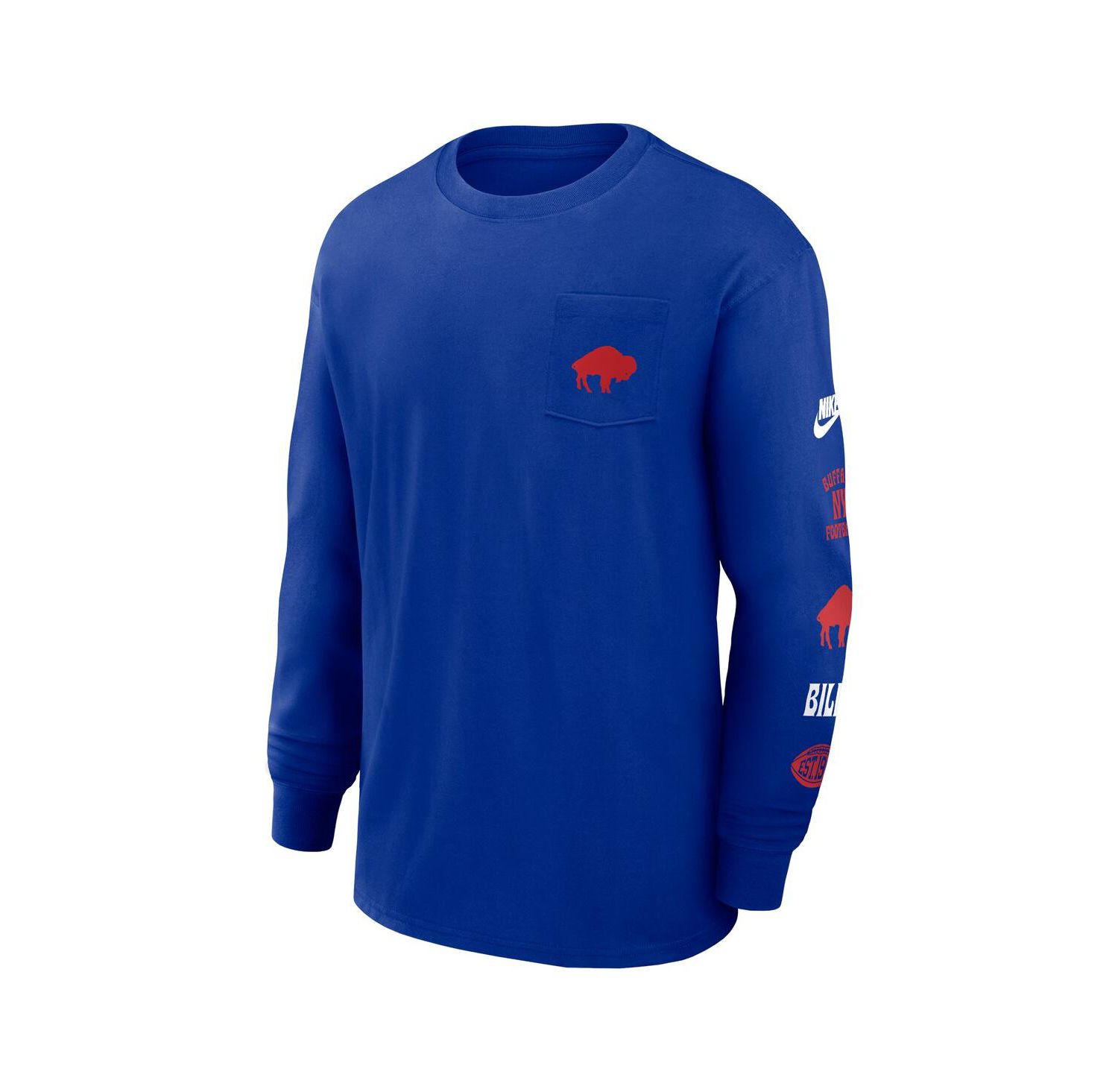 Men's Royal Buffalo Bills Rewind Heavy Max 9 Pocket Long Sleeve T-Shirt