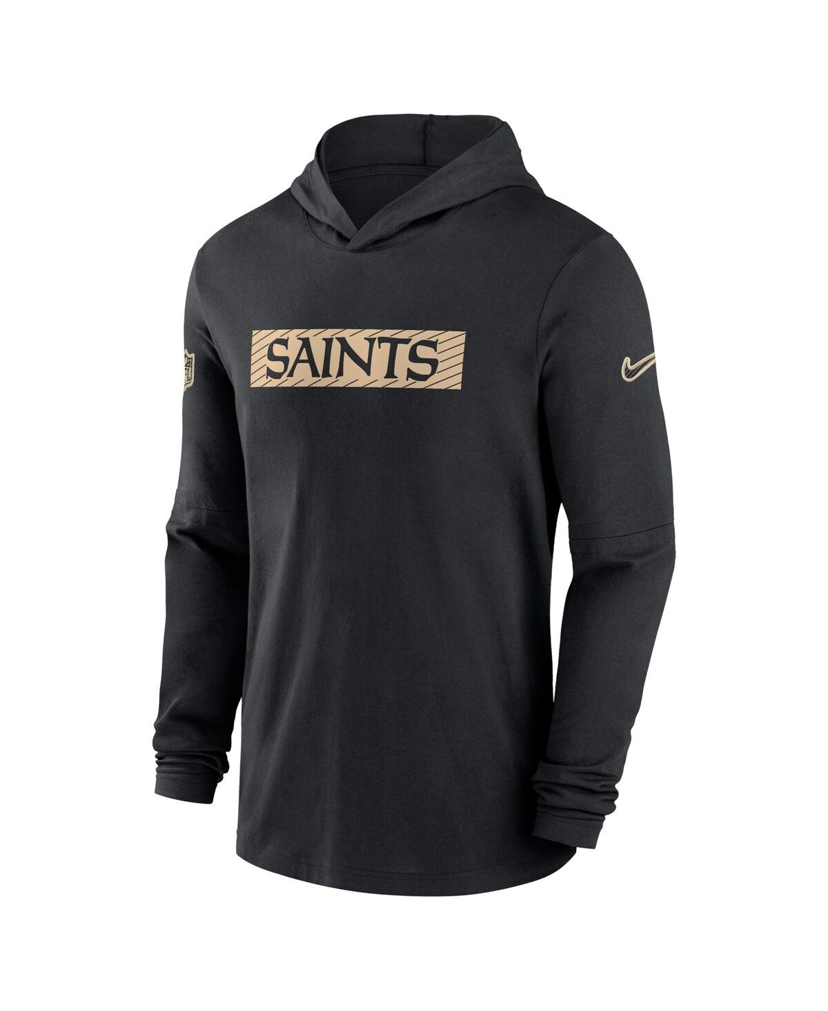 Nike Men'sNew Orleans Saints Sideline Hoodie Performance Long Sleeve T-Shirt - Black