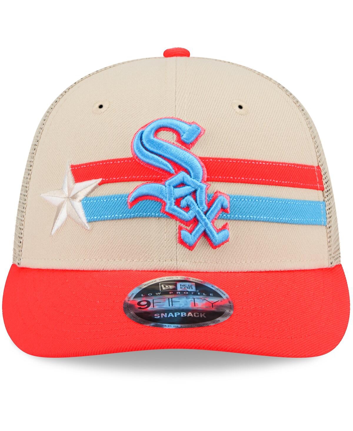 New Era Men'sCoral Chicago White Sox 2024 Mlb All-Star Game Meshback Low Profile 9FIFTY Snapback Hat - Tan, Coral