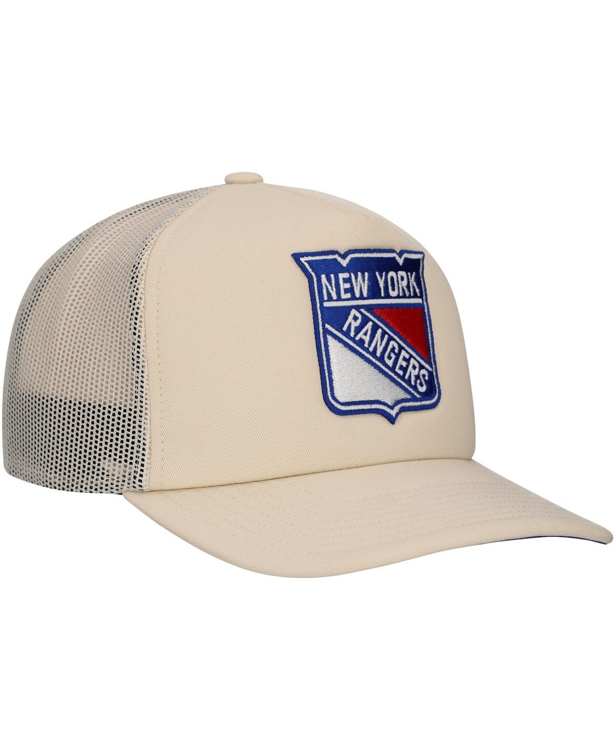 Mitchell & Ness Men'sNew York Rangers Foam Front Trucker Adjustable Hat - Cream
