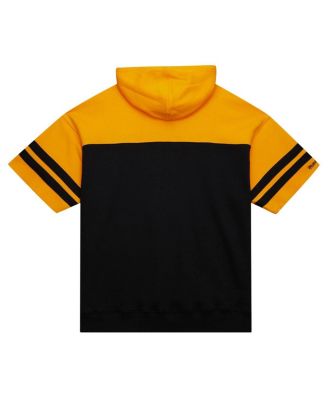 Men's Black Pittsburgh Steelers Off Field Vintage-like Logo Short Sleeve Pullover Hoodie