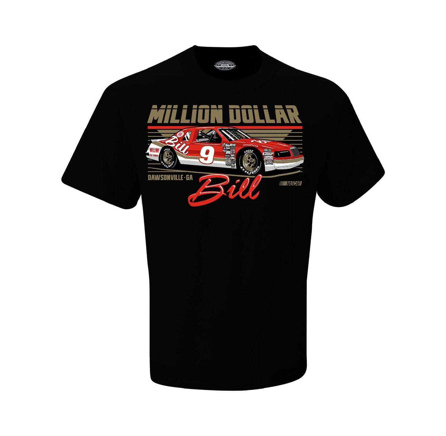 Men's Black Bill Elliott Million Dollar Bill T-Shirt