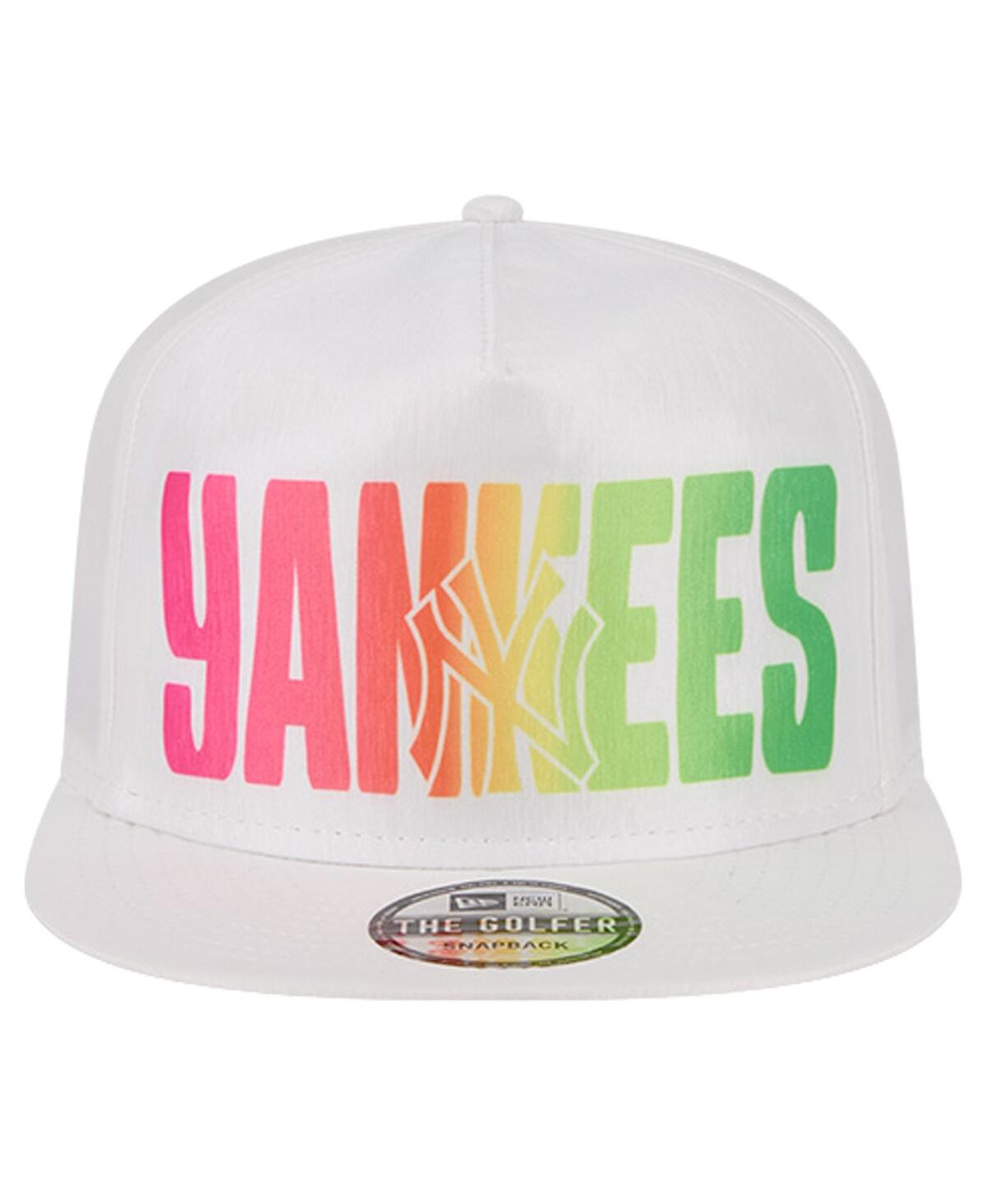 New Era Men's White New York Yankees Spring Spectrum Golfer Snapback Hat In White
