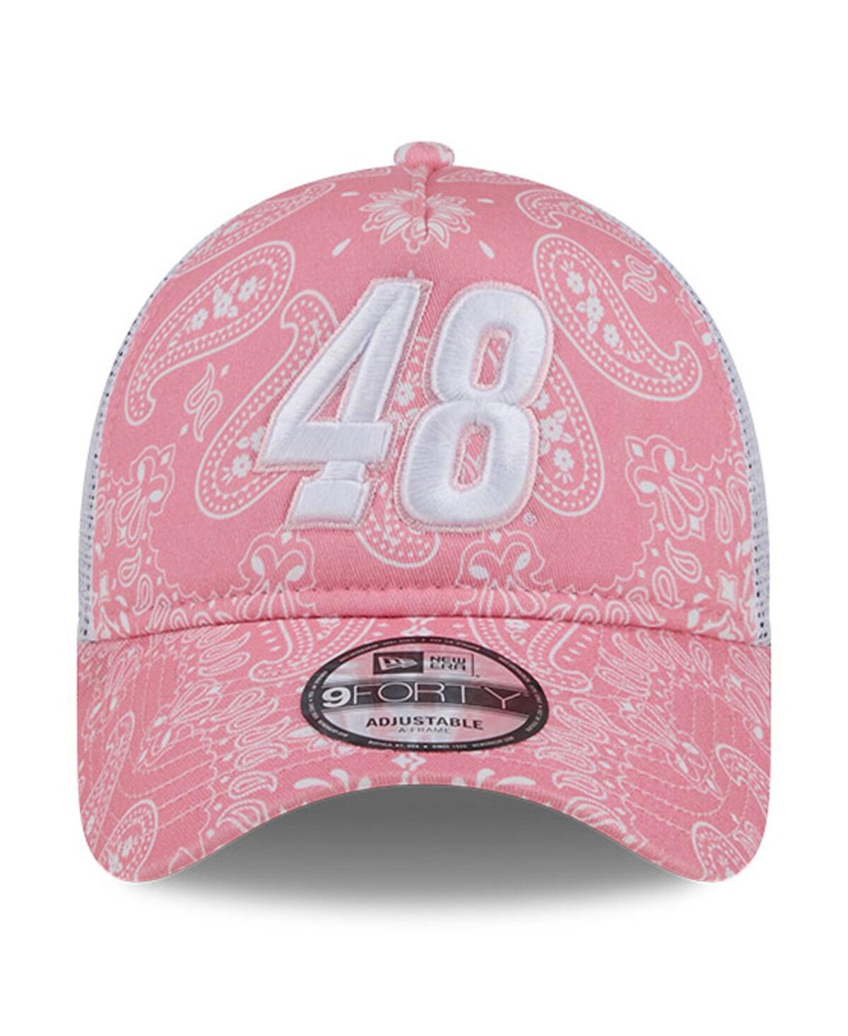 NEW ERA MEN'S PINK ALEX BOWMAN 9FORTY A-FRAME TRUCKER PAISLEY ADJUSTABLE HAT 