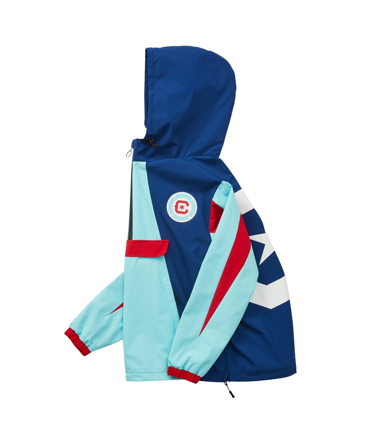 Live Breathe Futbol Men's and Women'sChicago Fire Tekker Half-Zip Anorak Jacket - Light Blue
