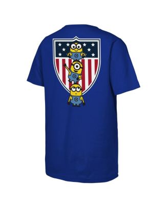 Big Boys and Girls Royal Team USA Minions Flag Logo T-Shirt