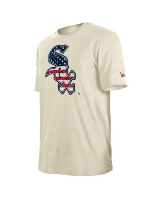 Men's Cream Chicago White Sox Americana Flag Fill T-Shirt