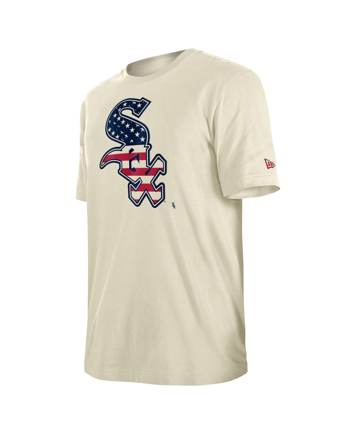 NEW ERA MEN'S CREAM CHICAGO WHITE SOX AMERICANA FLAG FILL T-SHIRT 