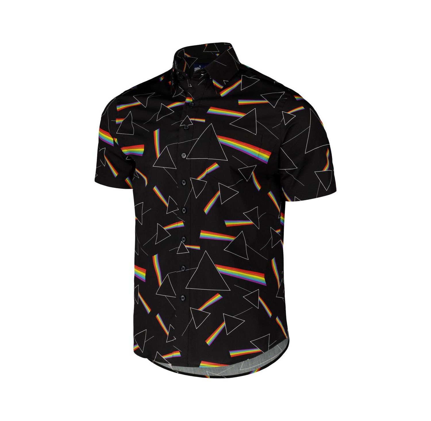Men's Black Pink Floyd Dark Side of The Moon Button-Down Shirt