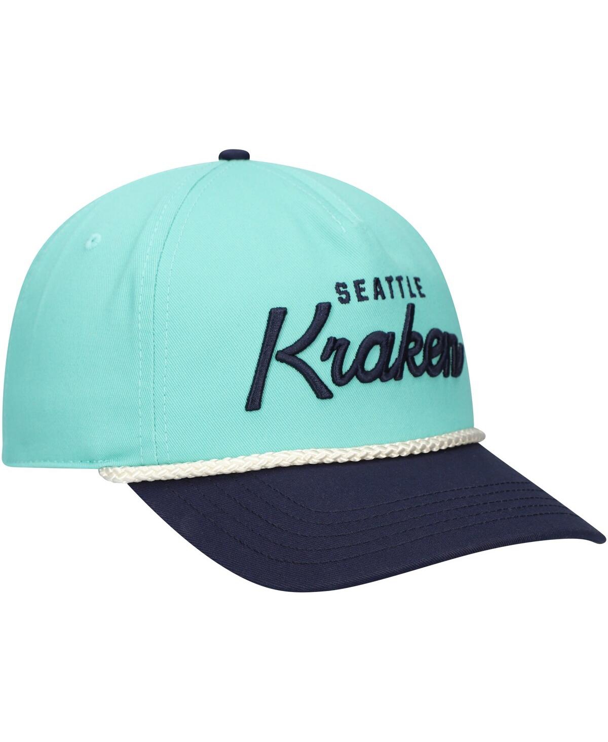 AMERICAN NEEDLE MEN'S LIGHT BLUE SEATTLE KRAKEN ROSCOE WASHED TWILL ADJUSTABLE HAT 