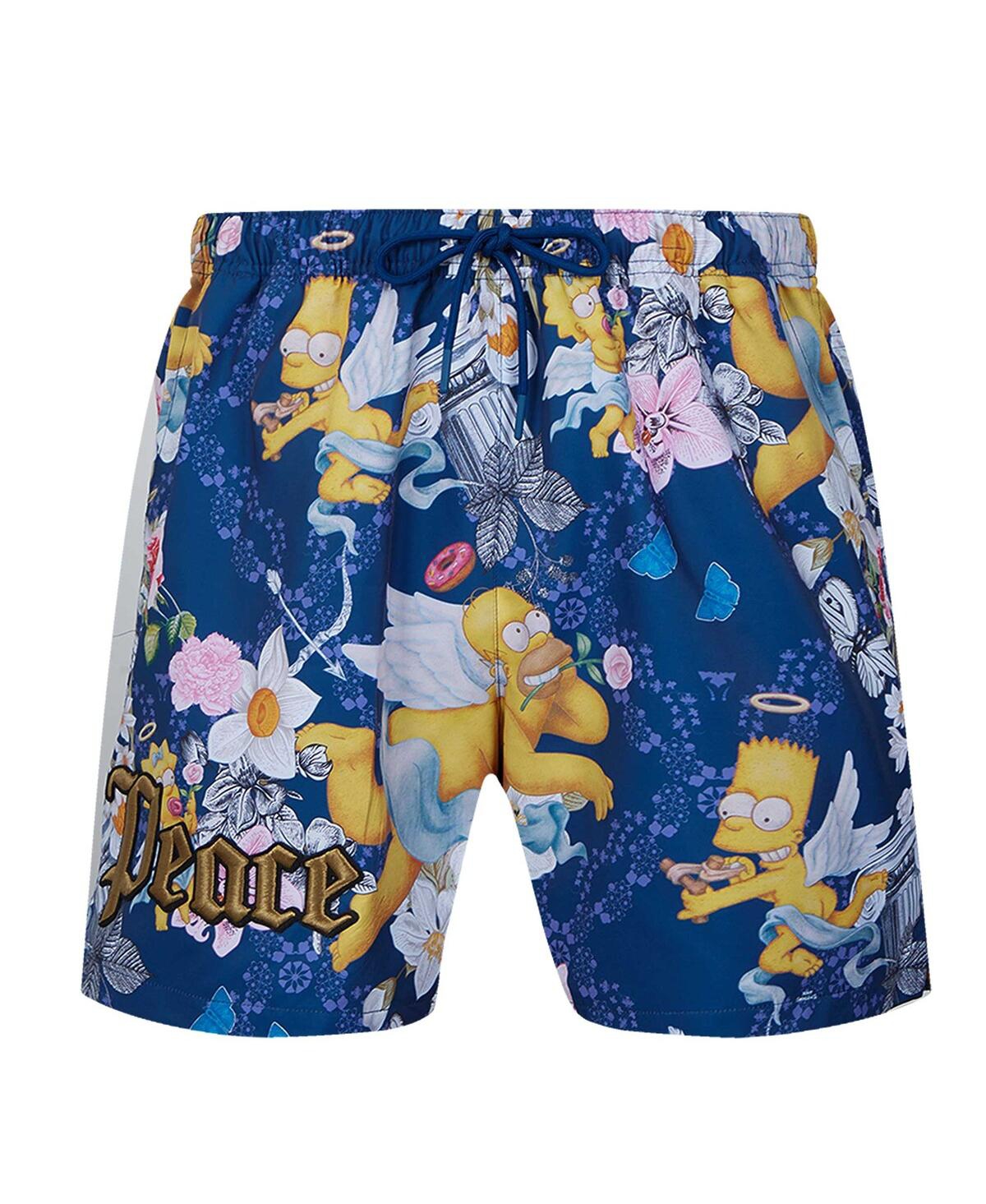 Freeze Max Men's Navy The Simpsons Peace Angels Woven Shorts In Navy