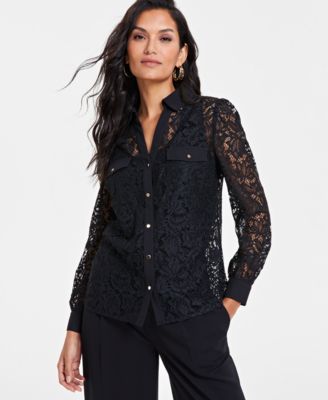 Macys womens lace tops on sale