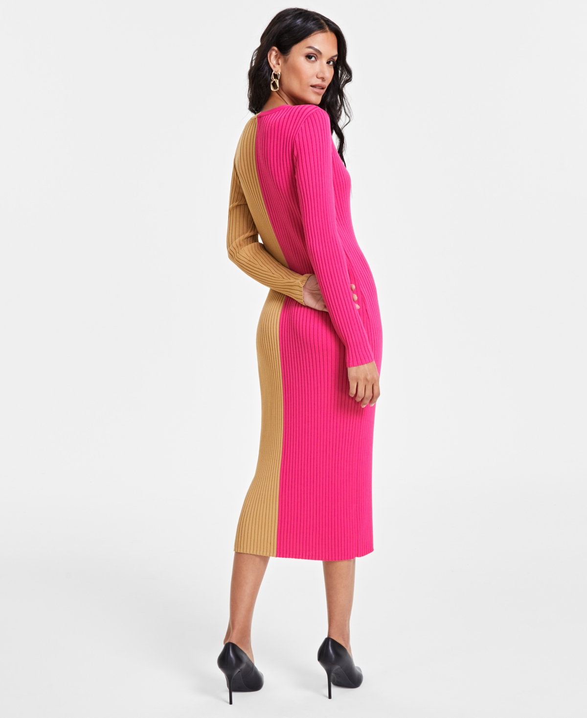 I.n.c. International Concepts Women's Color-Blocked Sweater Dress, Created for Macy's