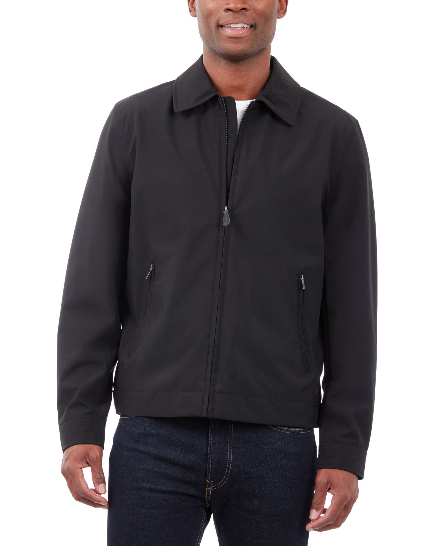 Мужская куртка London Fog Hipster Stretch Water-Resistant Full-Zip, цвет: Чёрный — фото 4