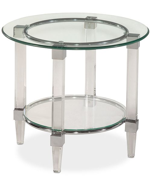 Furniture CLOSEOUT! Cristal Round End Table Furniture Macy's