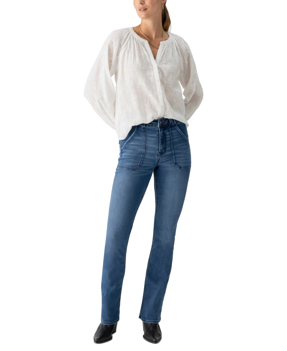 Sanctuary Women's Embroidered Shimmer Blouse