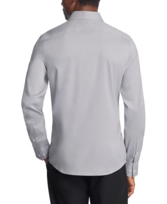 Men's Airsoft Slim Fit Untucked Length Wrinkle Free Stretch Dress Shirt