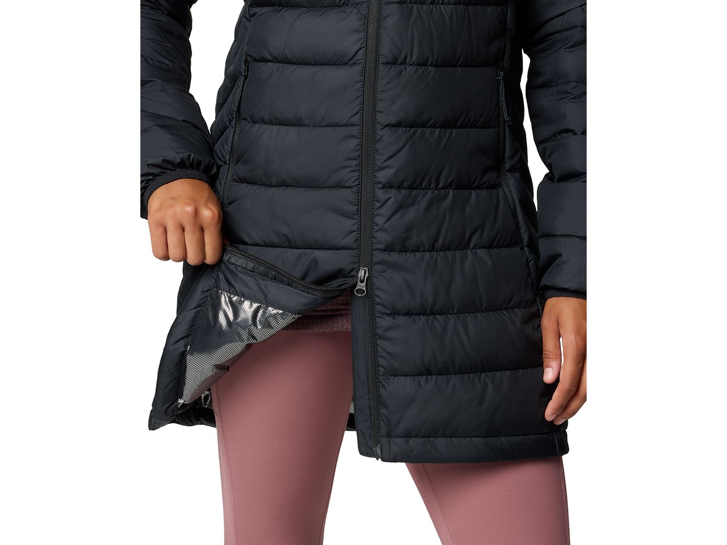 Женская куртка Columbia Powder Lite II Insulated Puffer Mid, цвет: Чёрный — фото 8