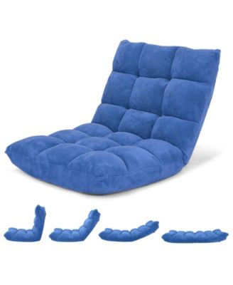 14 Position Adjustable Floor Chair with Cushioned Seat and Back Support