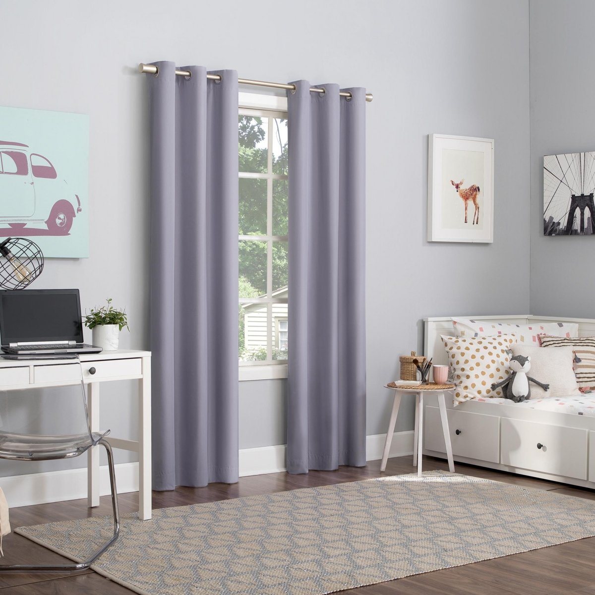 Sun Zero Harper Bright Vibes 100% Blackout Grommet Curtain Panel