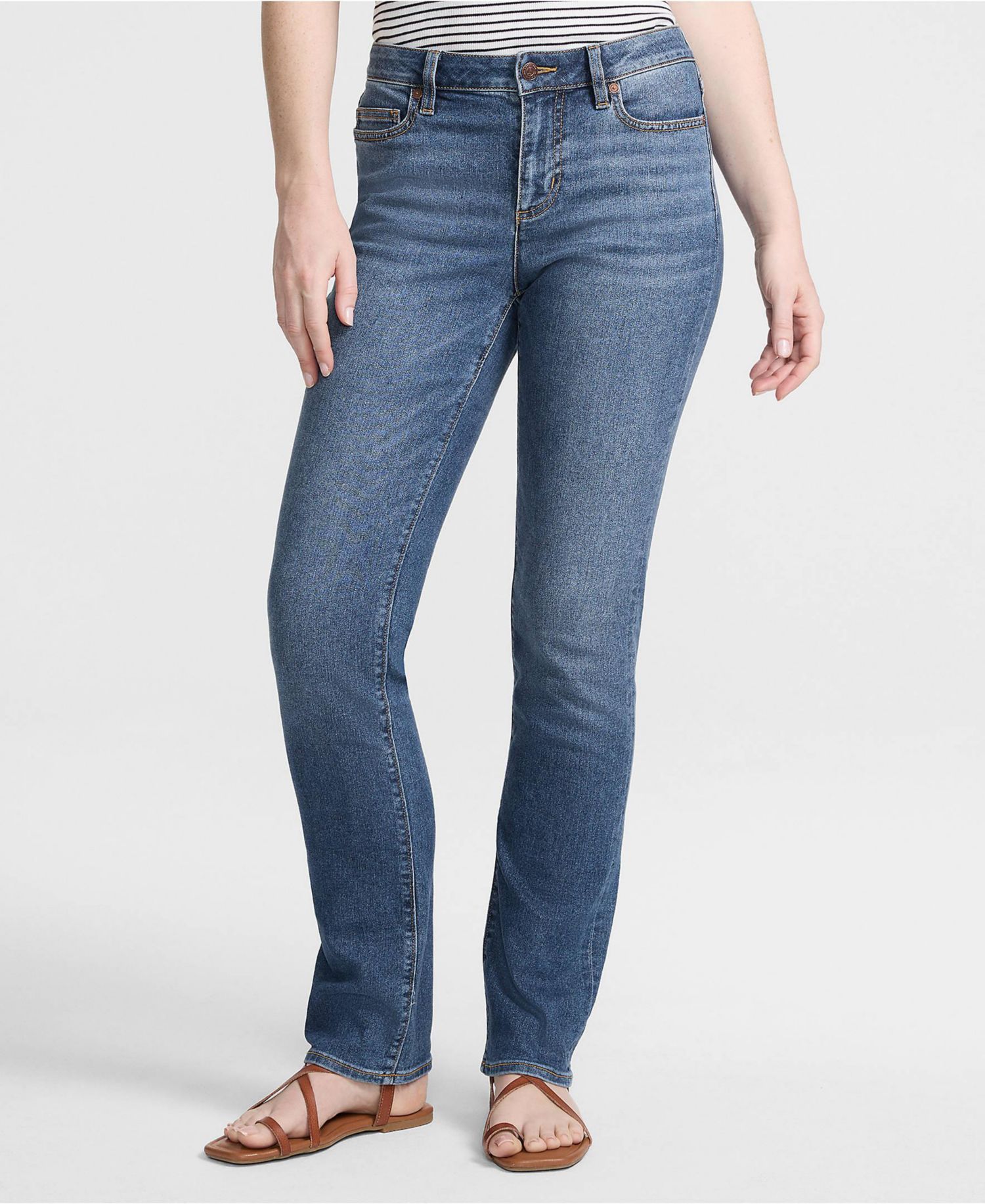 Women's Recover Mid Rise Straight Leg Blue Jeans
