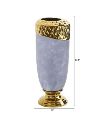 Regal Stone Vase with Gold Accents Elegant Decorative Vase for Luxurious Interiors