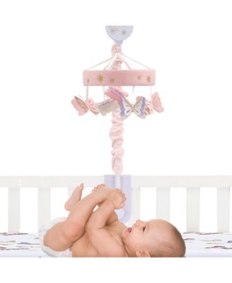 Butterfly Dreams Pink/Purple Musical Baby Crib Mobile Soother Toy