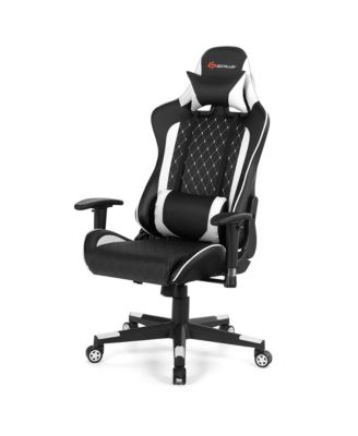 Massage Gaming Chair Reclining Racing Chair w/Lumbar Support